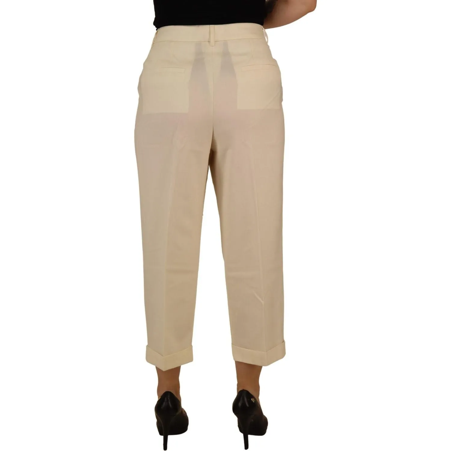 Dolce & Gabbana Elegant Ivory High-Waist Wool Pants