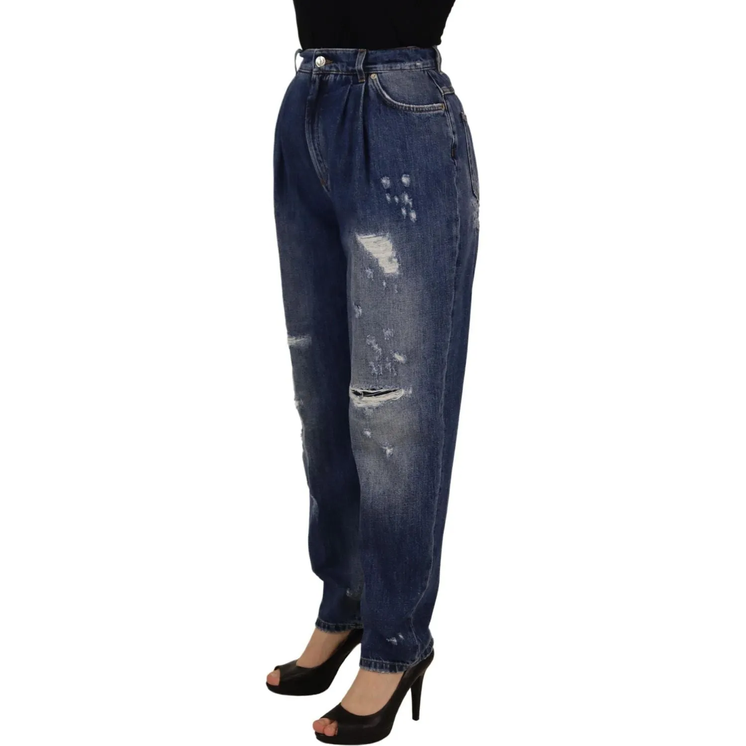 Dolce & Gabbana High Waist Skinny Denim Jeans - Chic Blue Washed