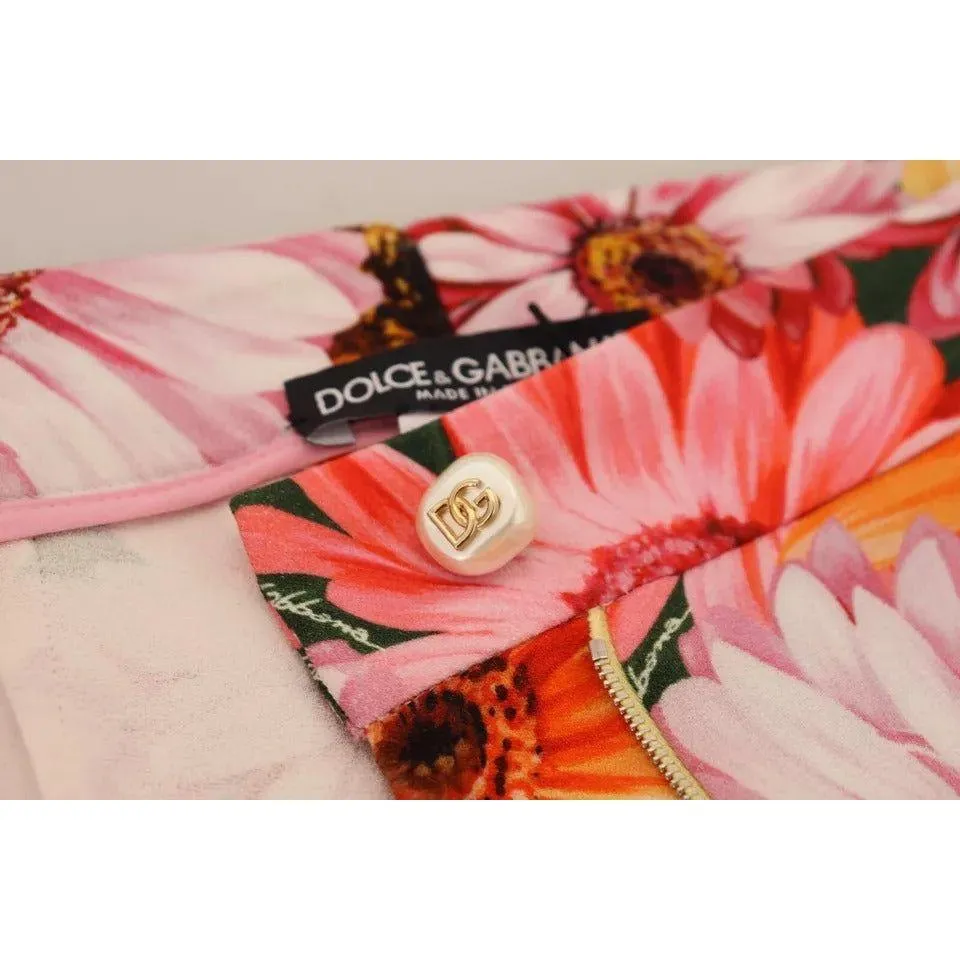 Dolce & Gabbana Multicolor Floral High Waist Cropped Pants