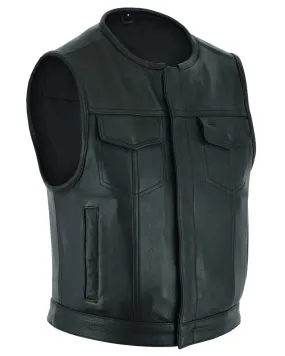 DS166 Men's Soft Premium Leather Vest "The Drop Zone"