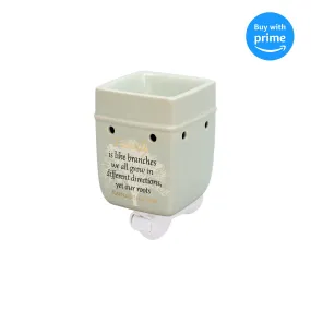 Family Tree Ceramic Stoneware Electric Plug-in Outlet Wax and Oil Warmer