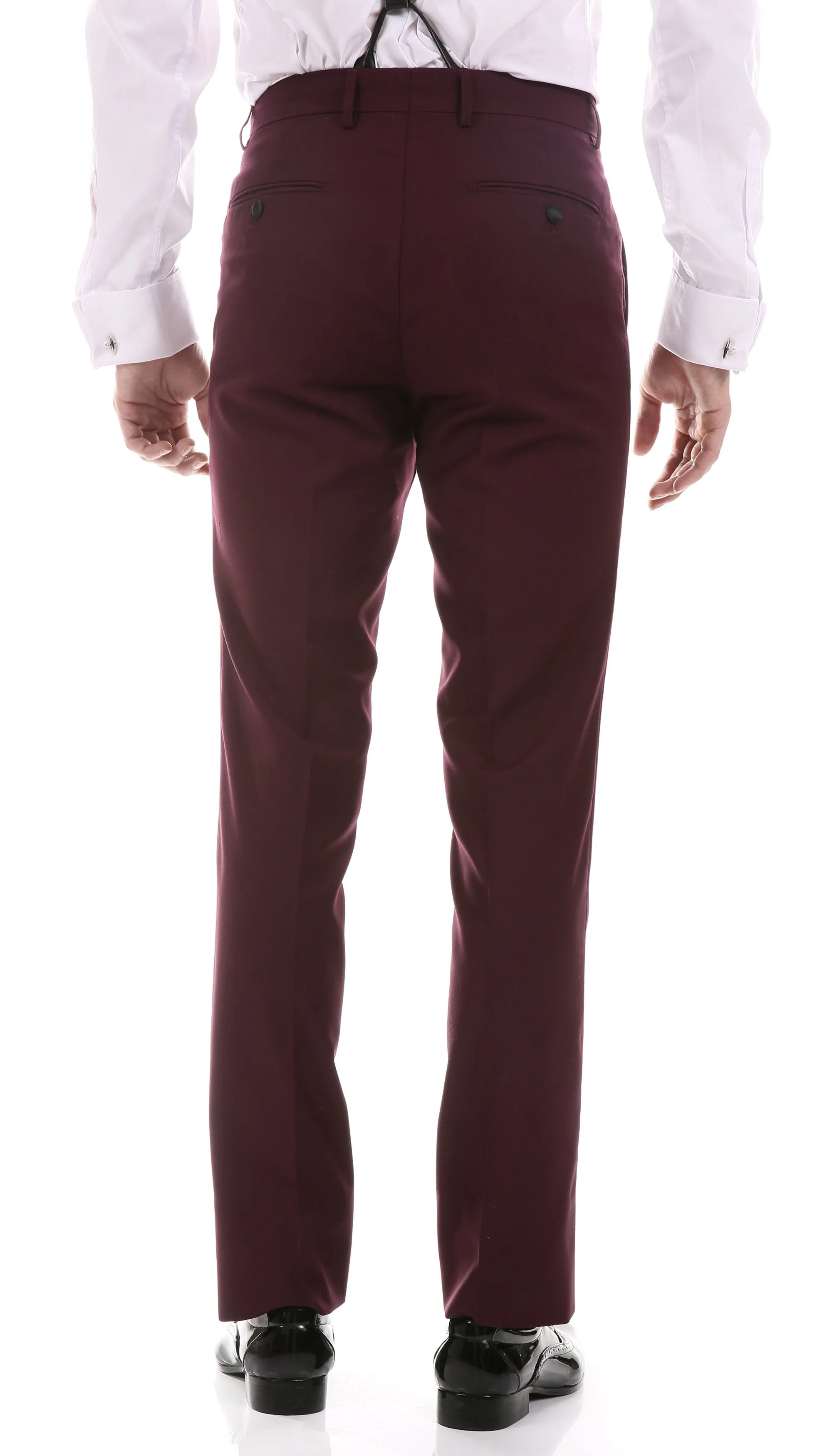 Ferrecci Men's Reno Burgundy Slim Fit Shawl Lapel 2 Piece Tuxedo Suit Set