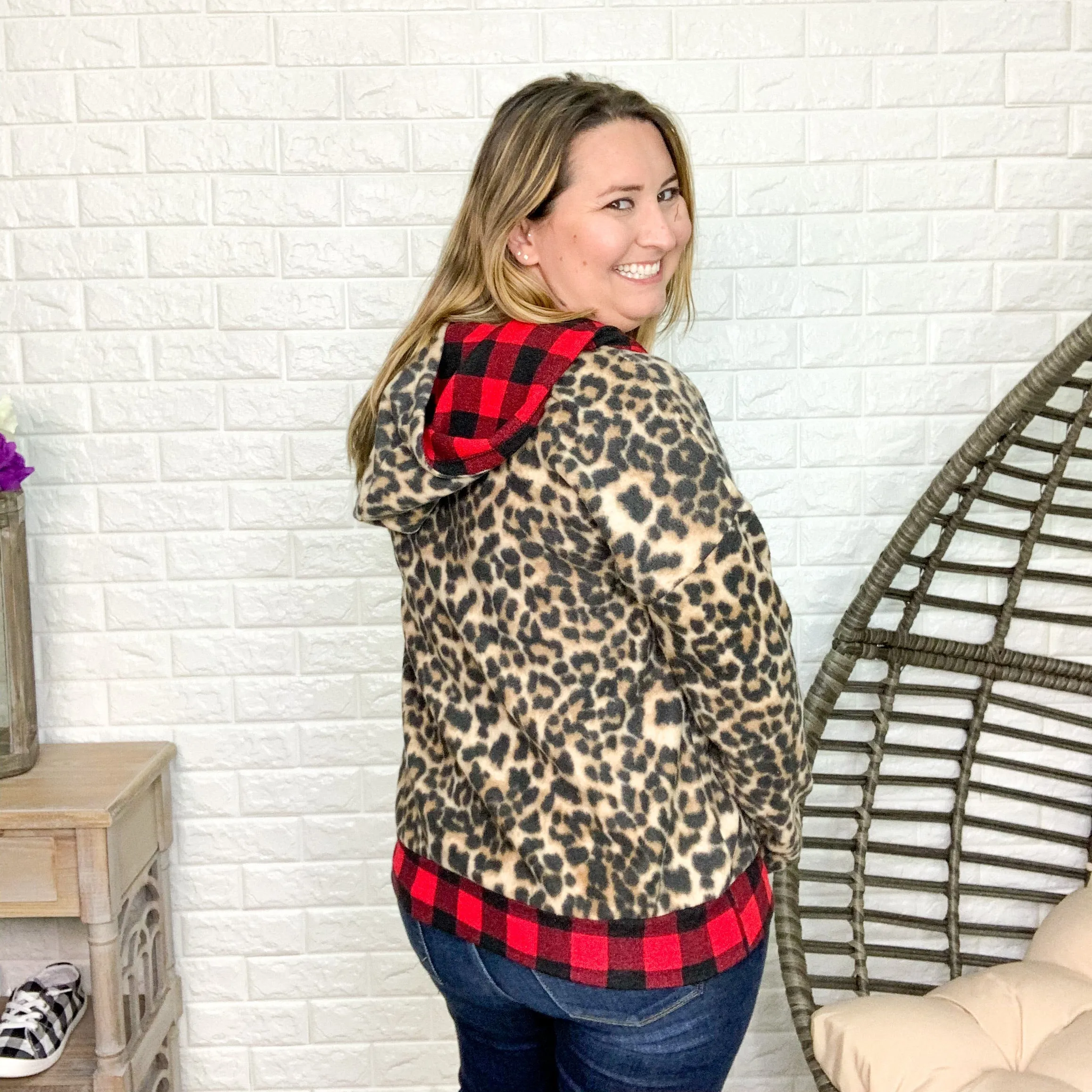 Fleece Feel Animal Print Zip Up