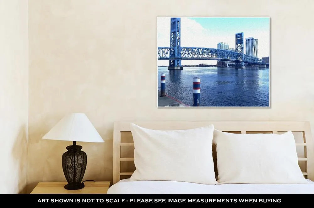 Gallery Wrapped Canvas, Downtown Jacksonville Fl Bridge Over The St Johns River