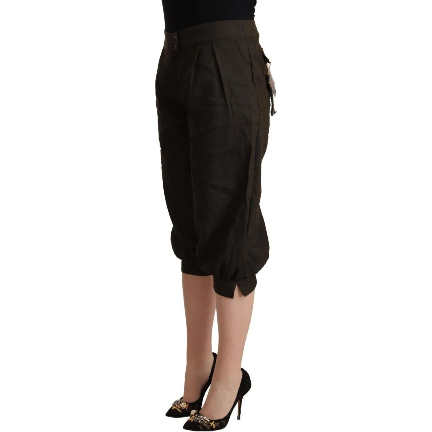 GF Ferre Elegant Brown Cropped Harem Pants