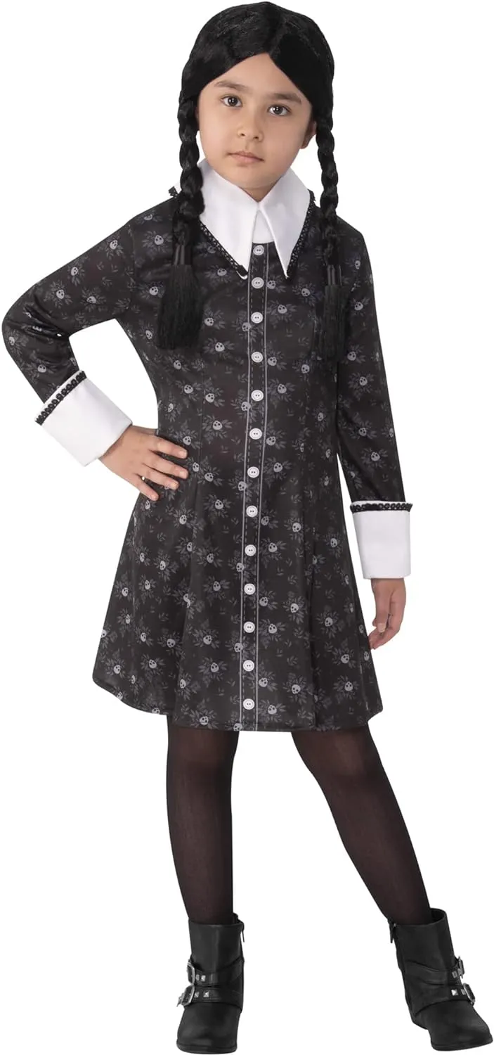 Girls Addams Family Wednesday Addams Dress Costume