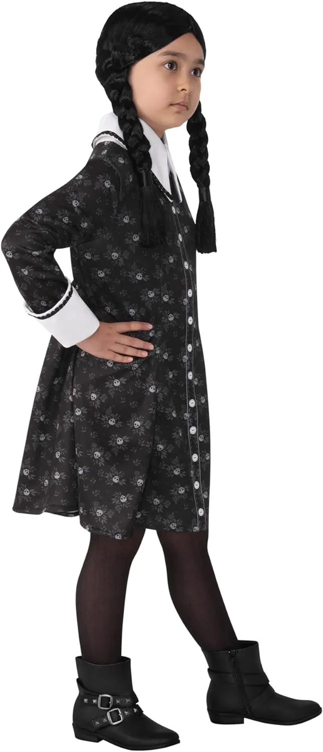 Girls Addams Family Wednesday Addams Dress Costume