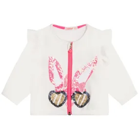 Girls Ivory Glasses Zip Up Jacket