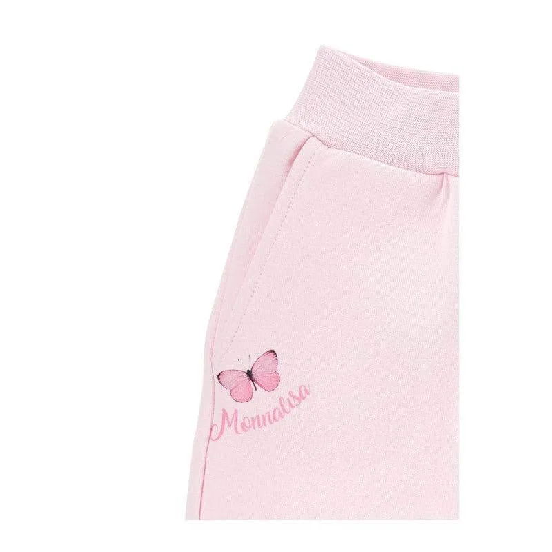 Girls Pink Flower Joggers