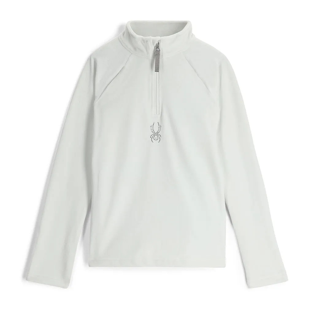 Girls Shimmer Bug Half Zip - White