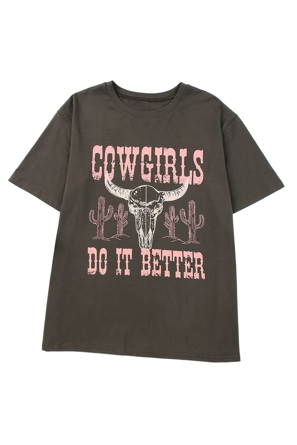 Gray "COWGIRLS DO IT BETTER" Graphic Oversized T-Shirt – Bold, Fun, and Ready to Stand Out