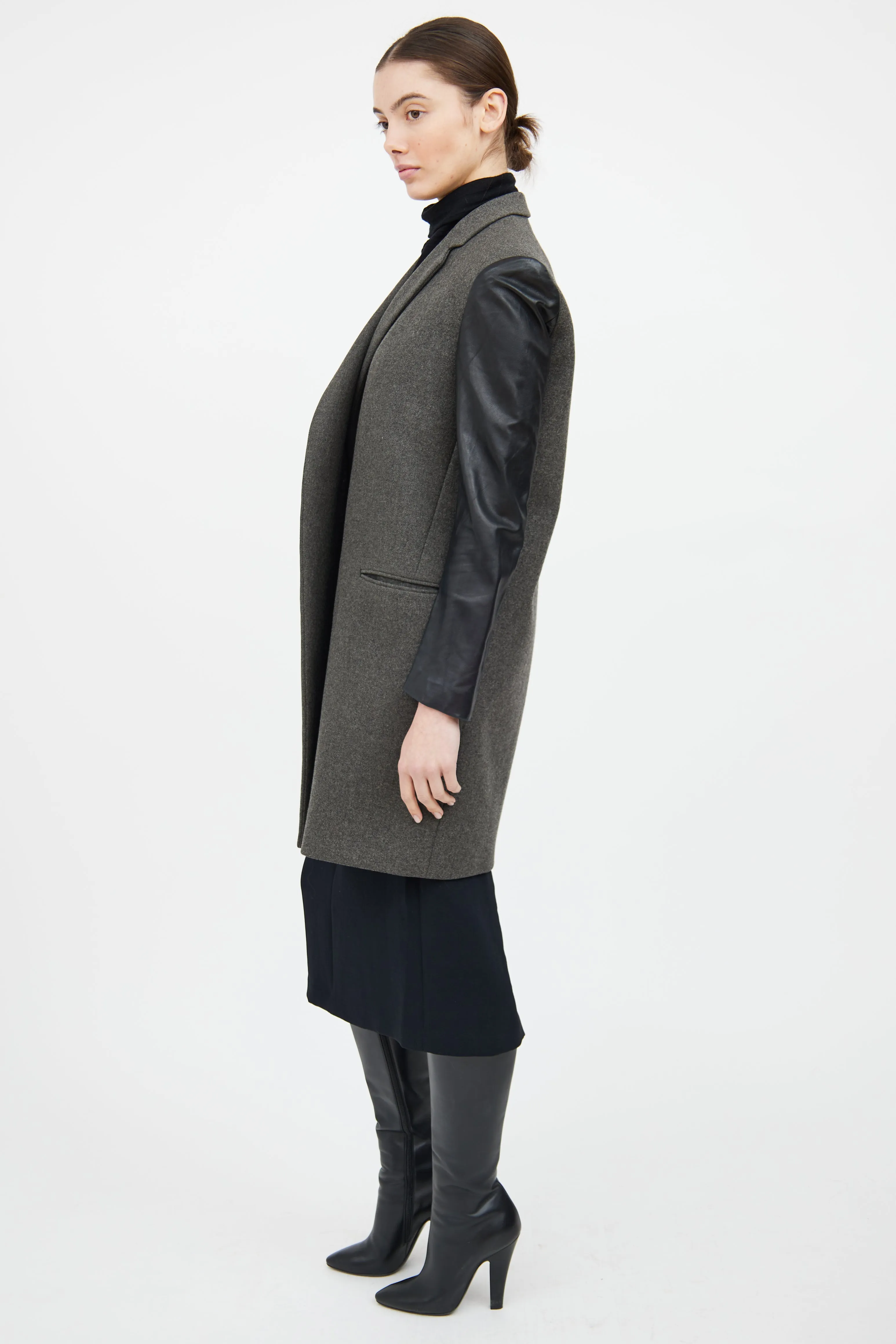 Grey & Black Panel Coat