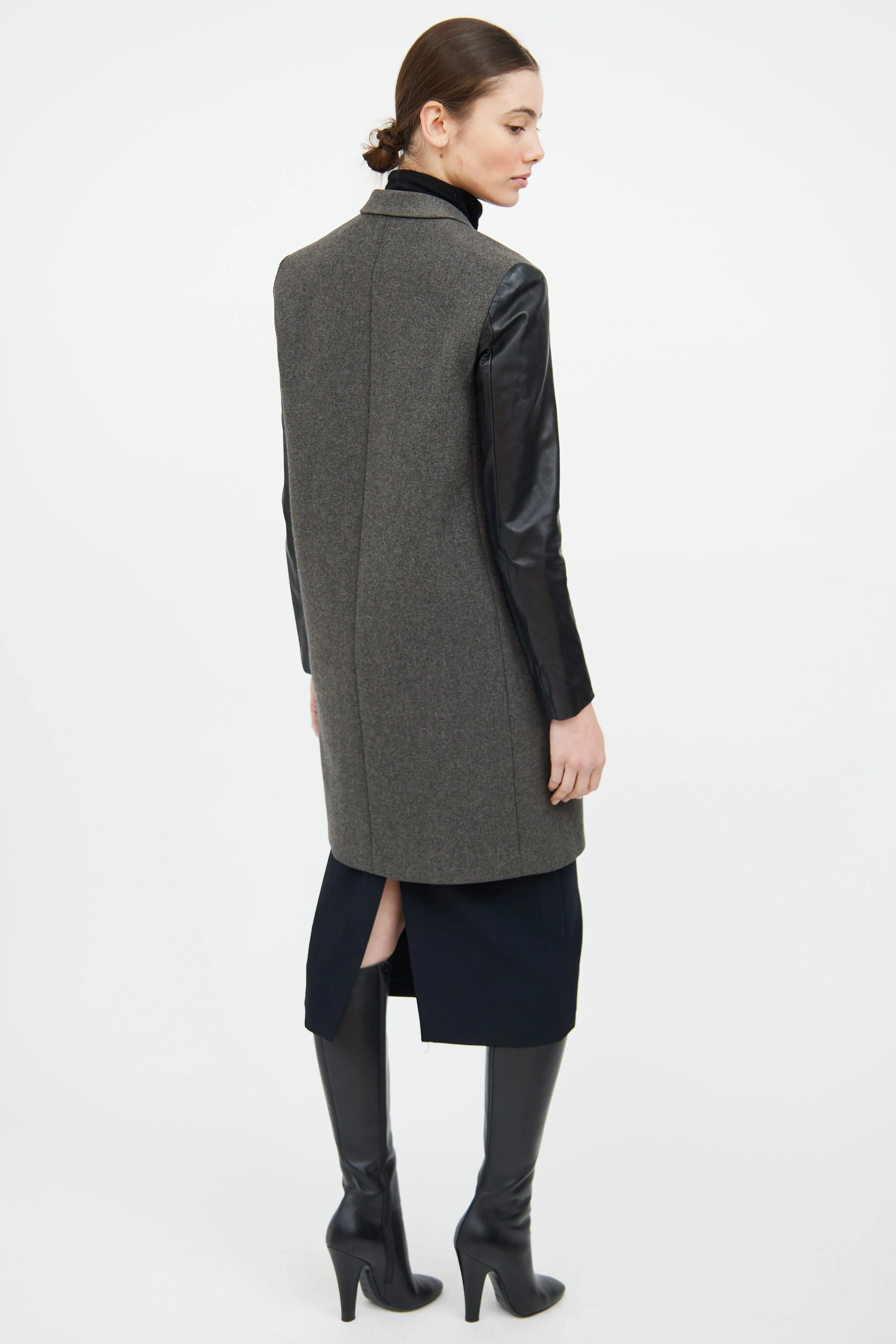 Grey & Black Panel Coat