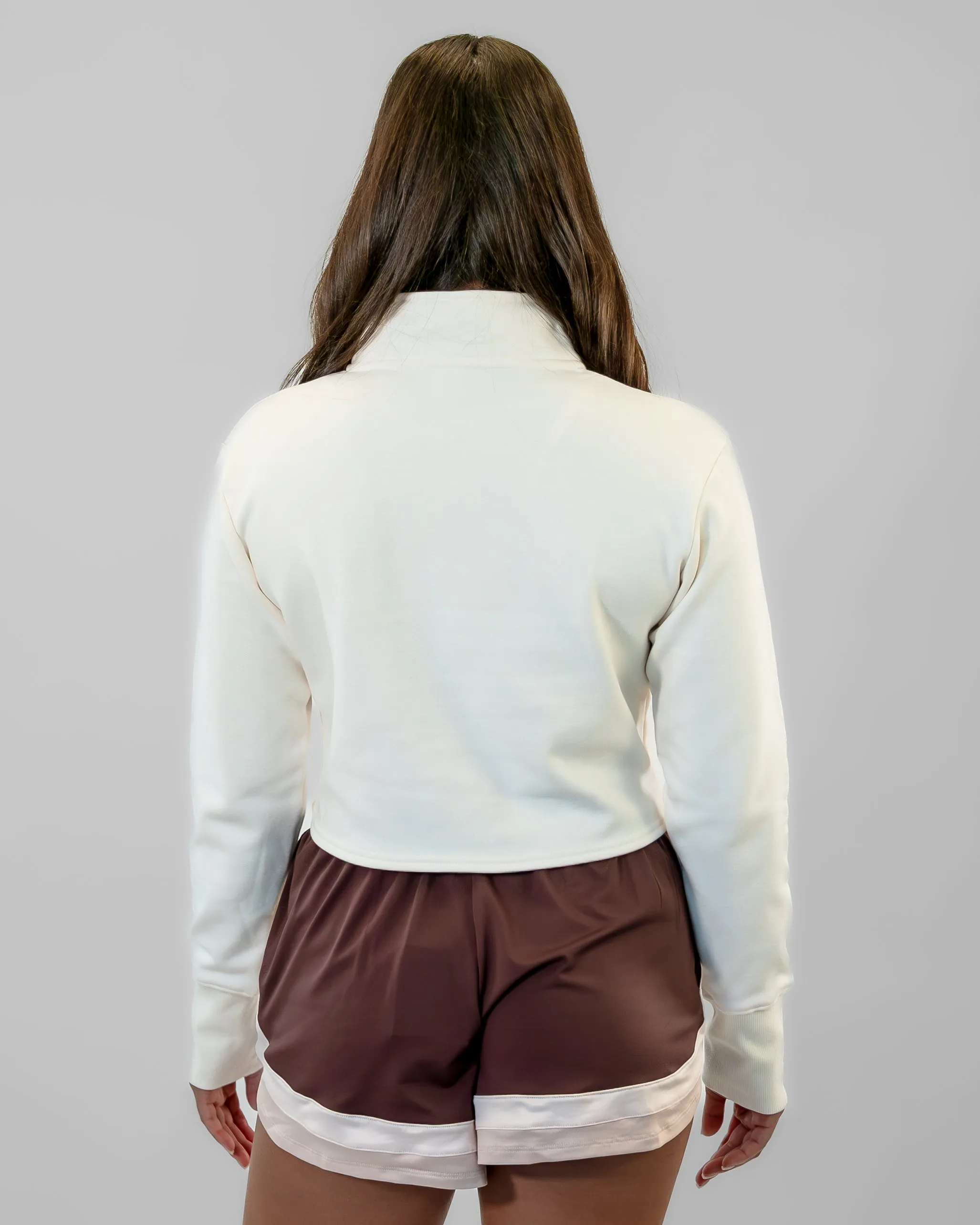 Hailey Cropped Half Zip - Jet Stream