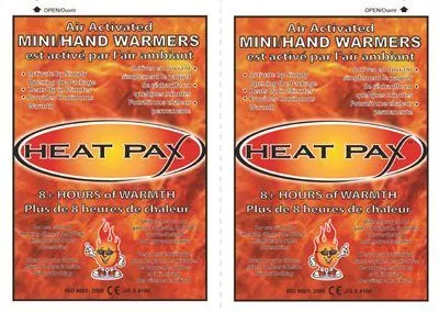 Heat Pax Air Activated Mini/Hand Warmers 40 Unit Display Box 6 Boxes Per Case