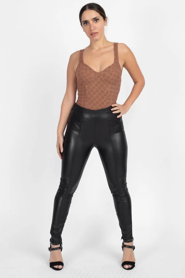 High Waist Faux Leather Pants