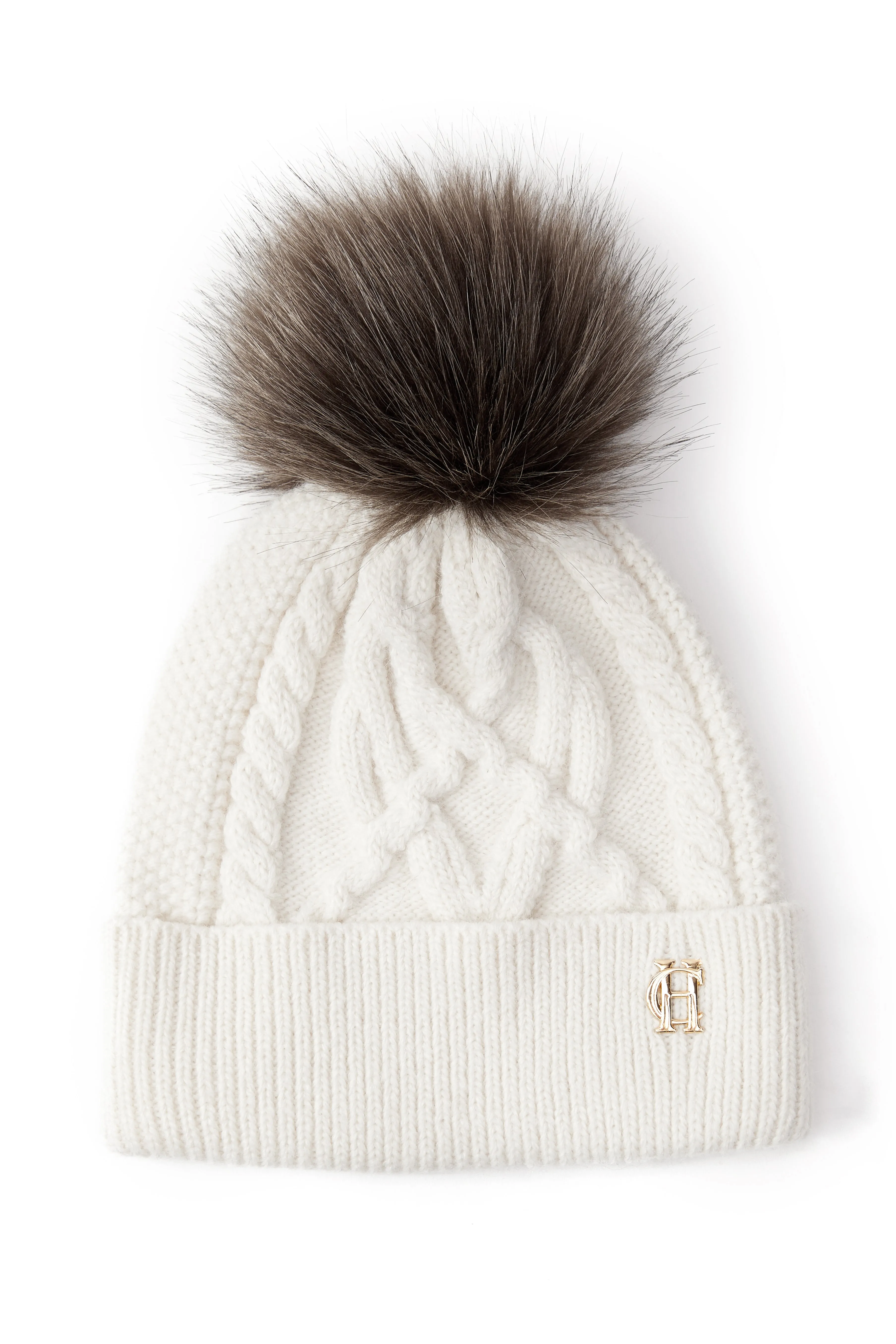 Holland Cooper Cortina Ladies Bobble Hat in Cream