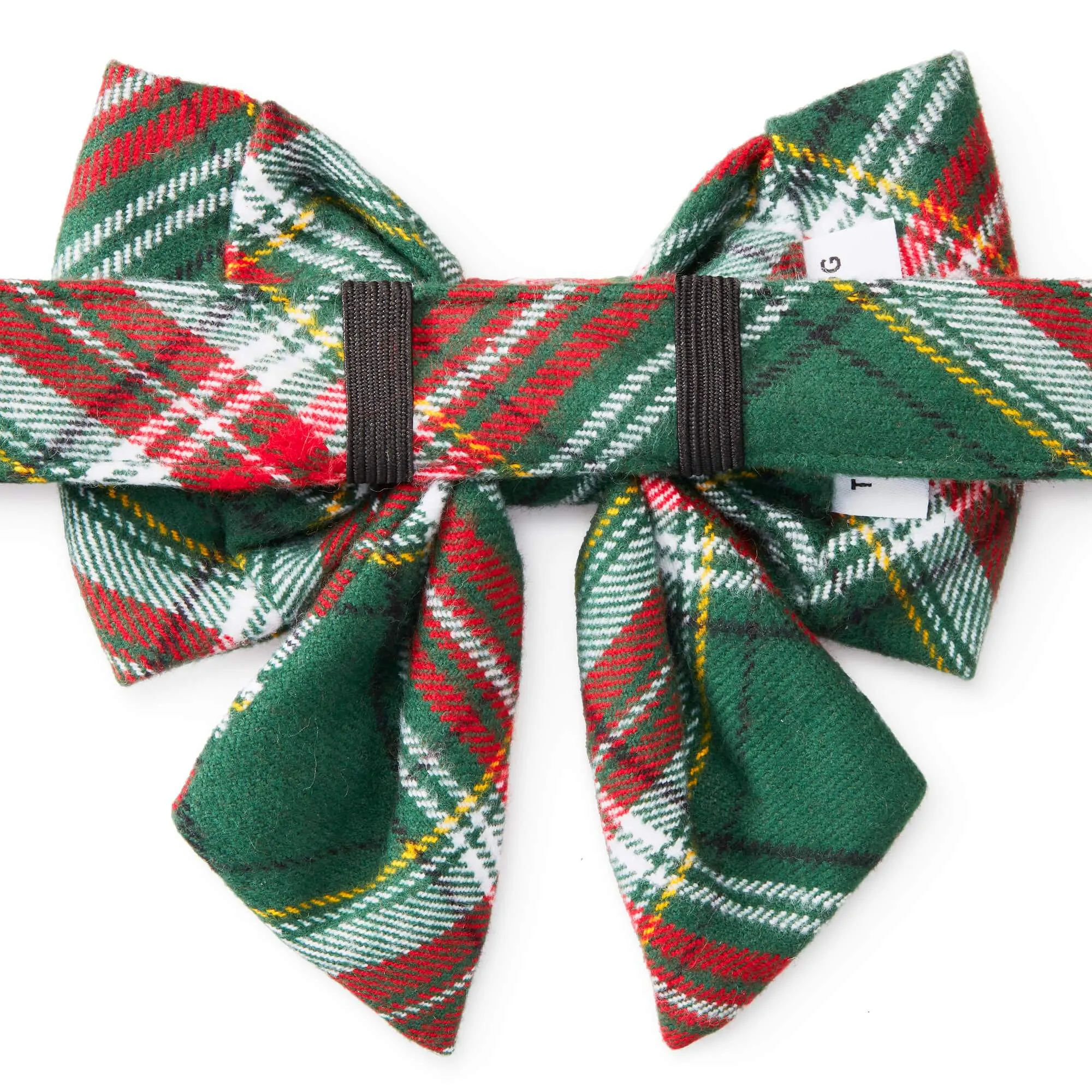 Holly Jolly Plaid Flannel Lady Dog Bow