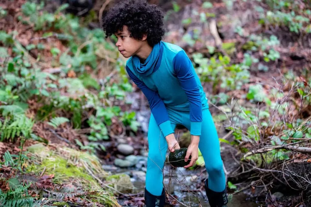 Kids Merino Base Layer Pant -  Sea Foam Green