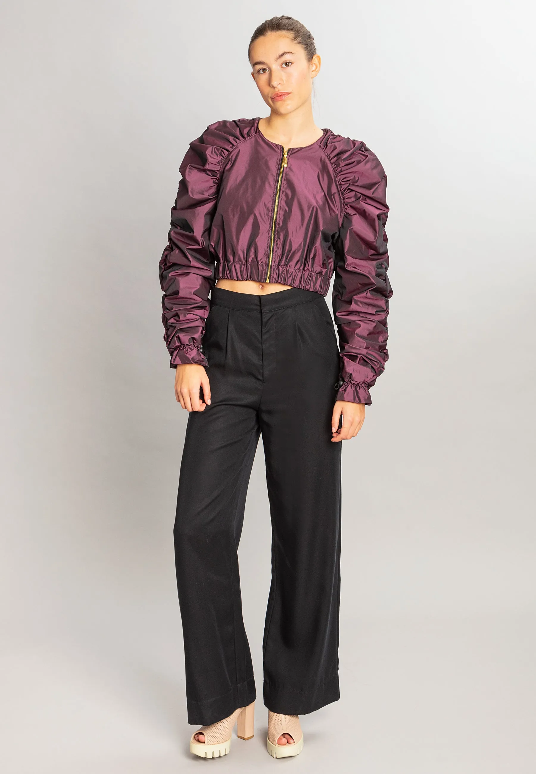 Kira Crop Jacket Grapefruit Purple