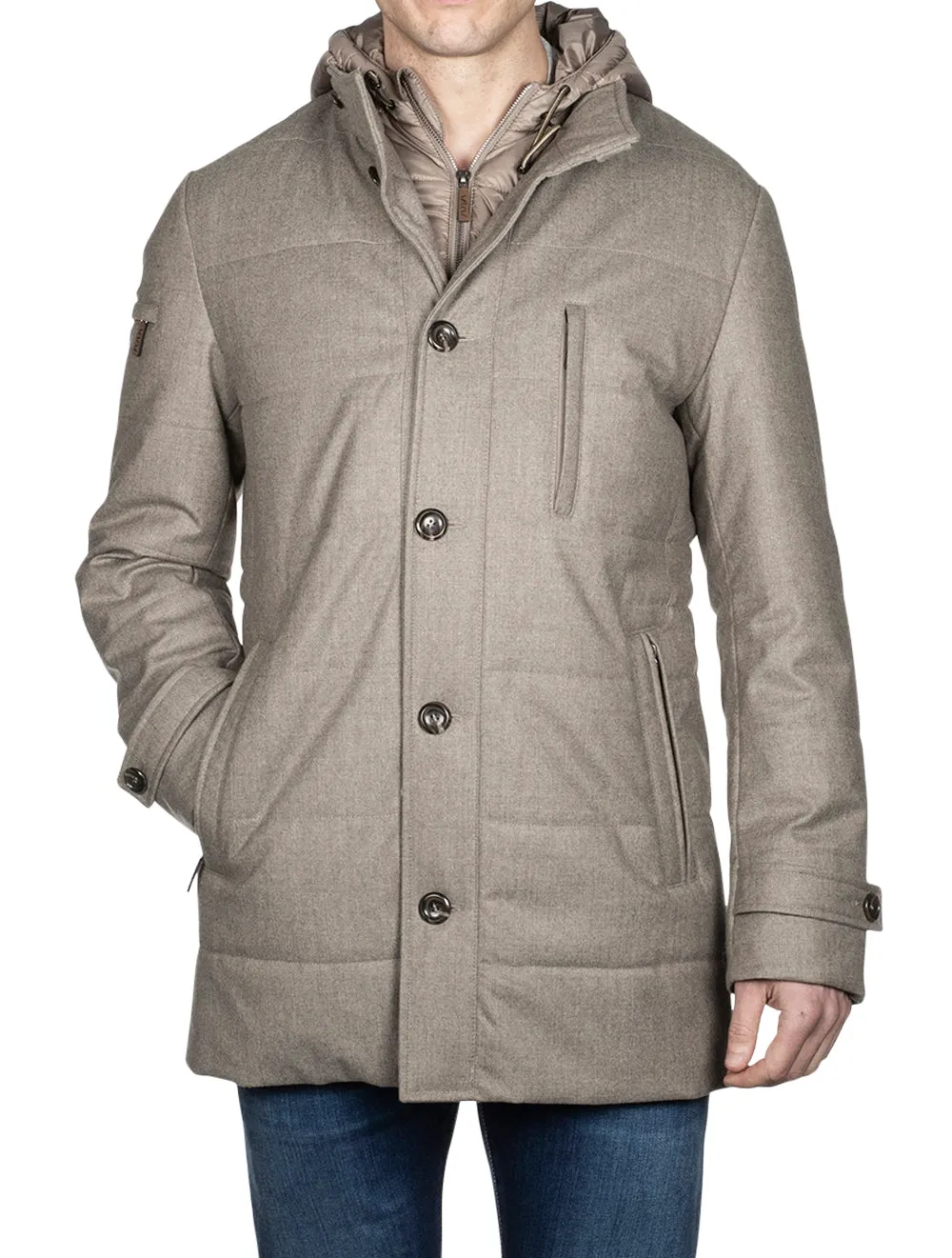 Kirk Hooded Jacket Beige