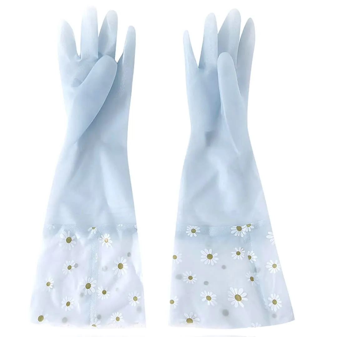 Kuber Industries Multi-Purpose Hand Gloves For Kitchen Cleaning, Bathroom Cleaning & Gardening|Reusable Gardening Gloves|Non-Slippery & Durable |9051|Jelly Blue,Pack of3