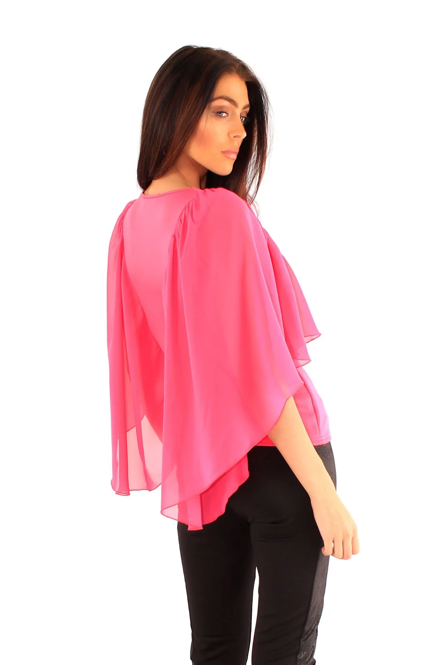 Ladies Batwing Chiffon Shirt