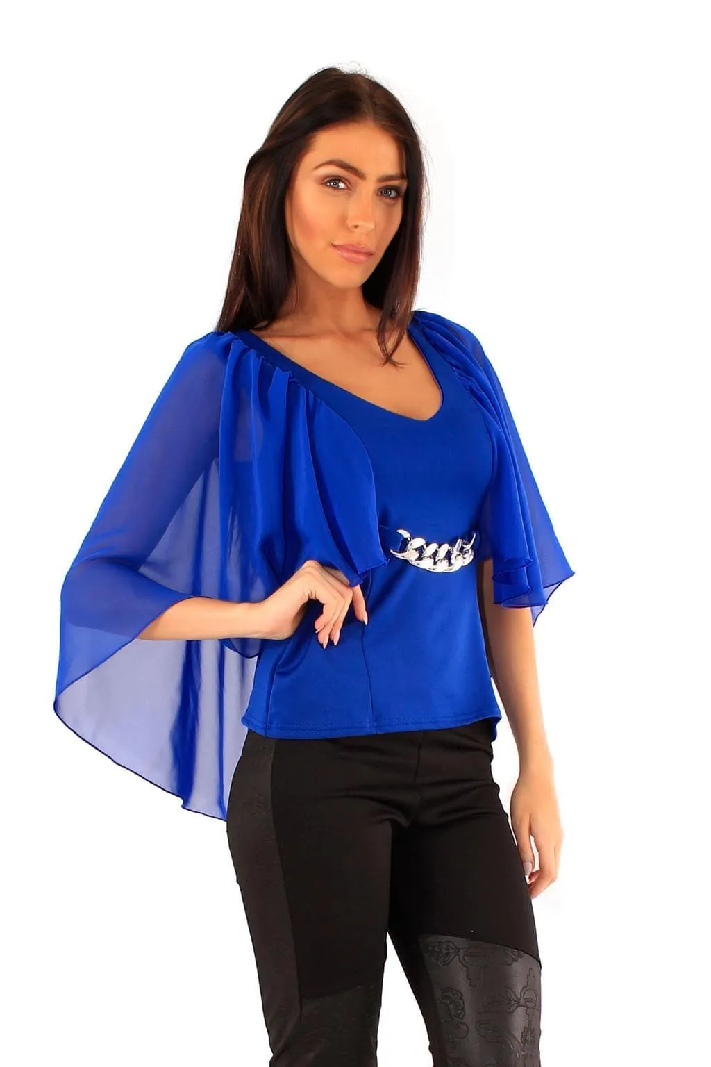 Ladies Batwing Chiffon Shirt