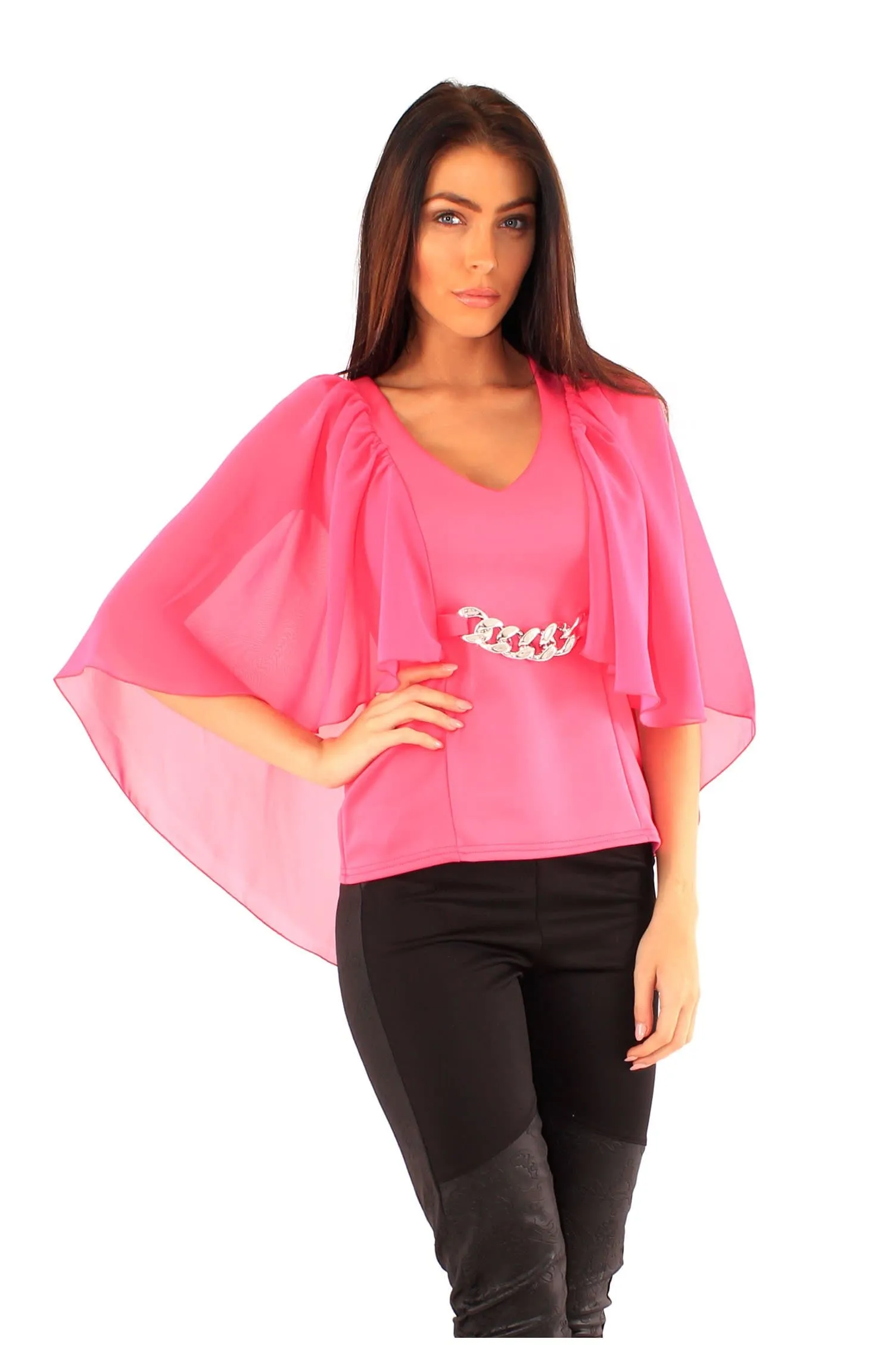 Ladies Batwing Chiffon Shirt