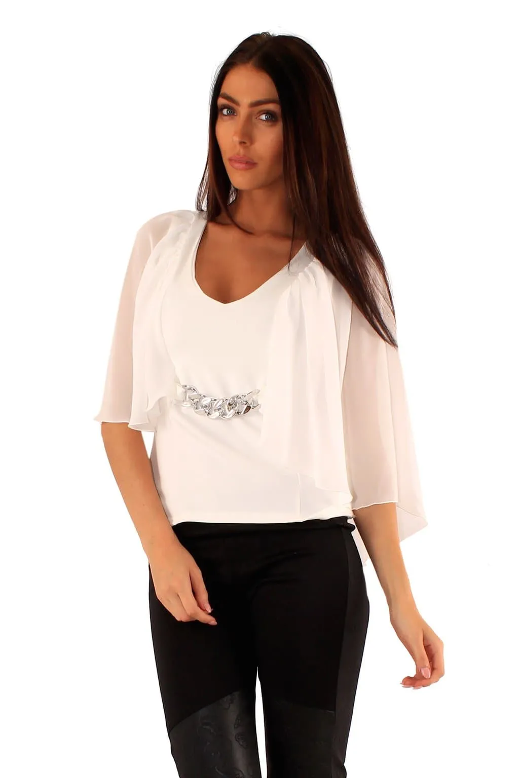 Ladies Batwing Chiffon Shirt