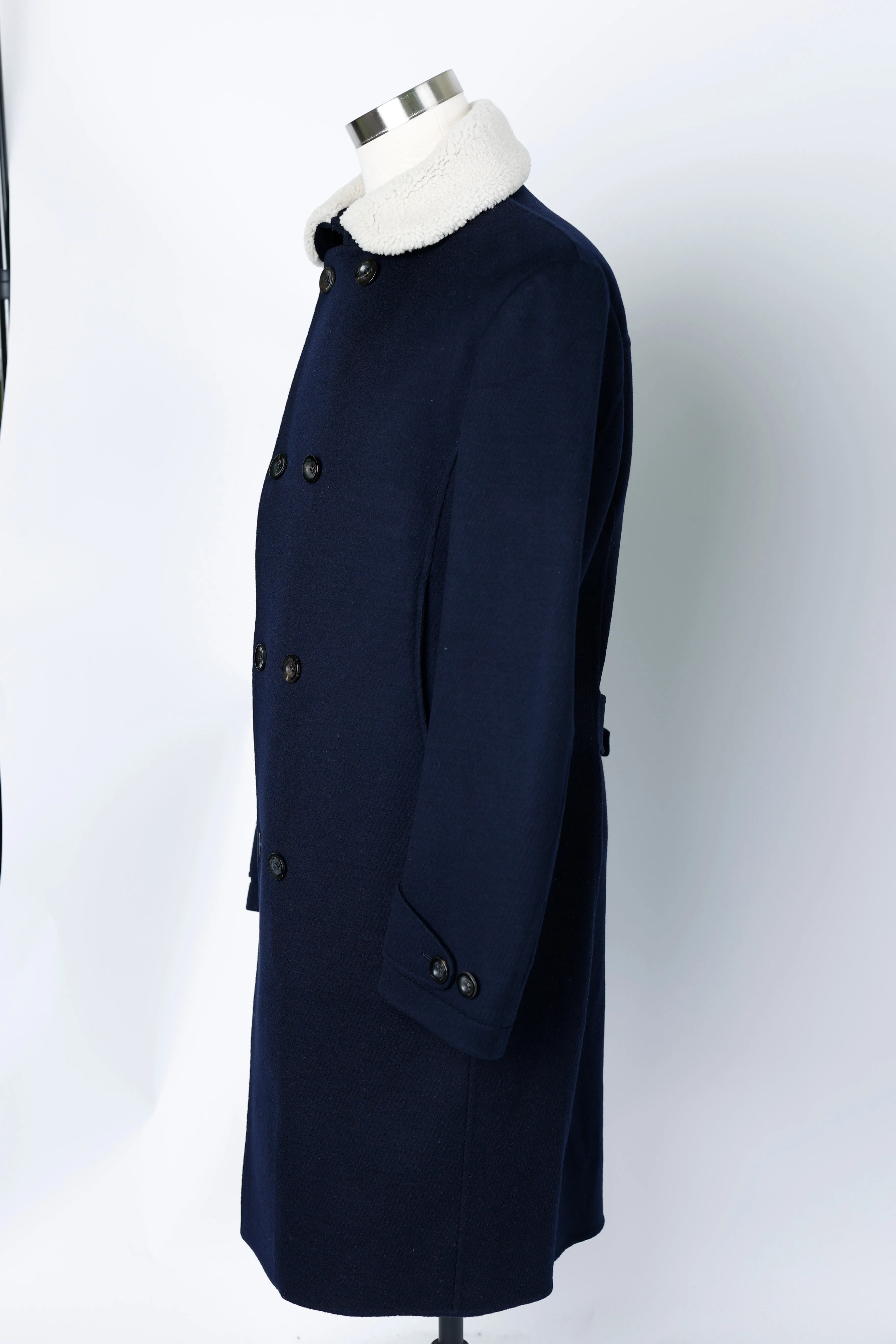 Long Double-Breasted Cashmere Dress Coat