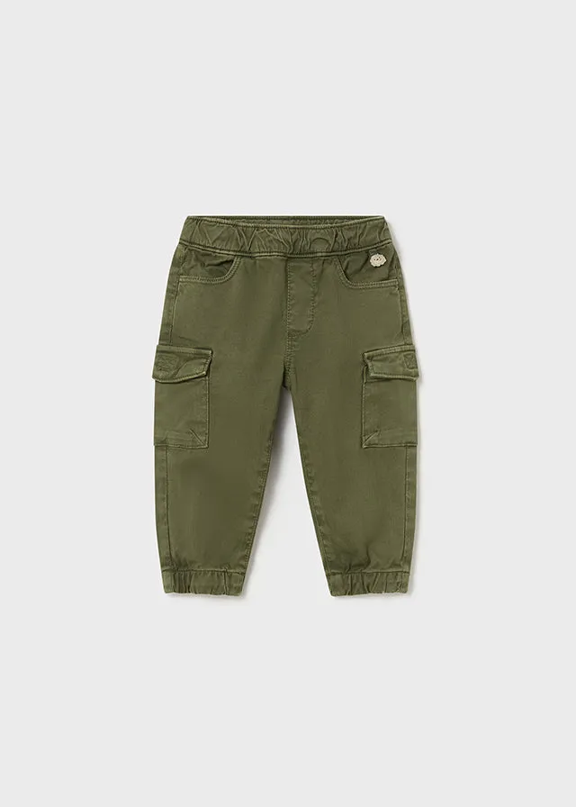 Mayoral Baby Boys Green Cargo Trousers