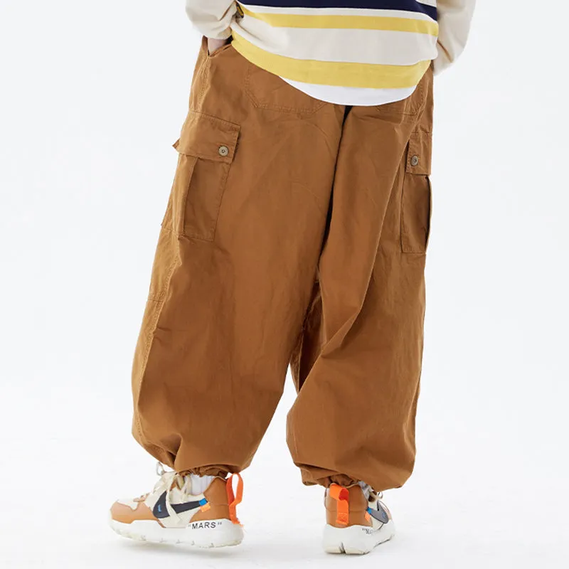 Men Wide Leg Joggers Hippie Streetwear Loose Baggy Trousers