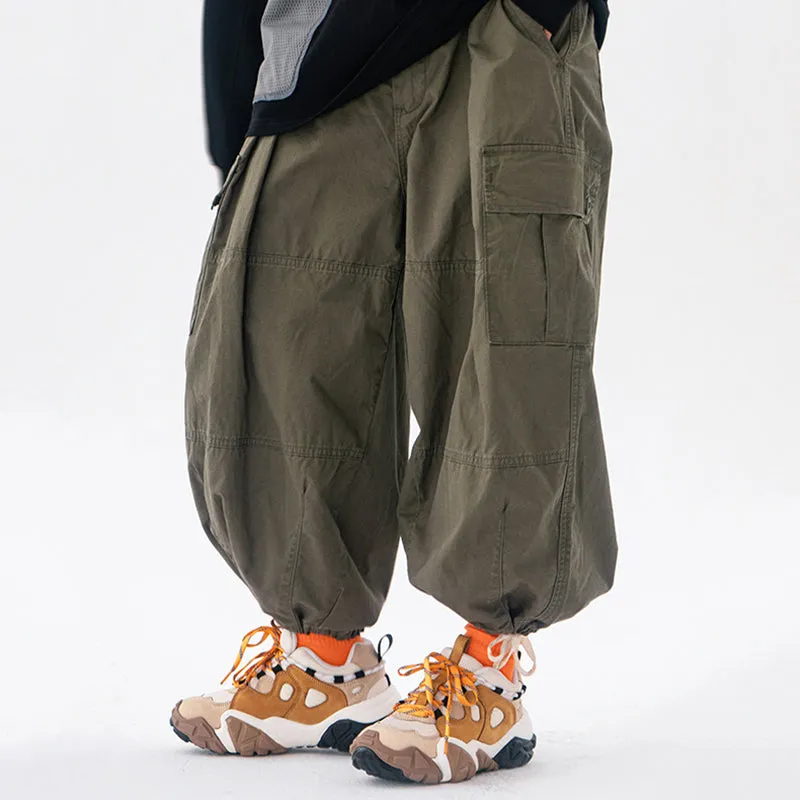 Men Wide Leg Joggers Hippie Streetwear Loose Baggy Trousers