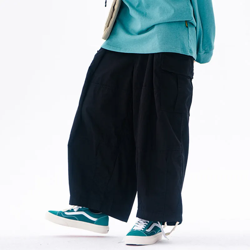 Men Wide Leg Joggers Hippie Streetwear Loose Baggy Trousers