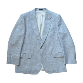 Men's Light Gray Marled Wool Silk and Linen Blazer | Large (44)