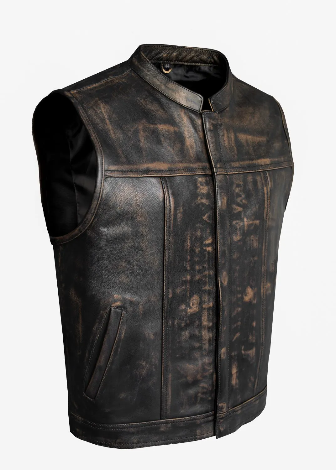 Mens Naked Brown Leather Vest