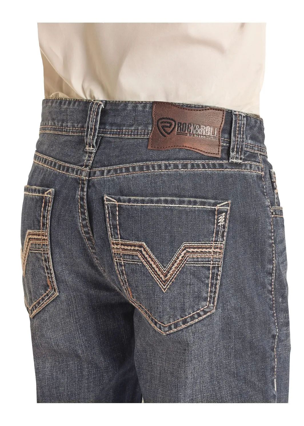 Men's Rock & Roll Ladder Stitch Double Barrel Straight Leg Jean