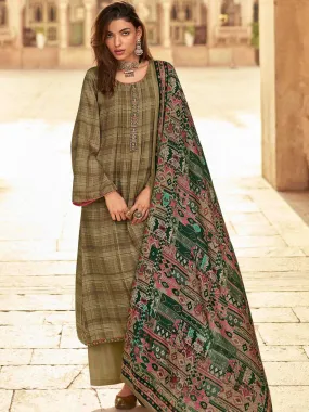 Mumtaz Arts Unstitched Pashmina Winter Suit Dress Material for Women