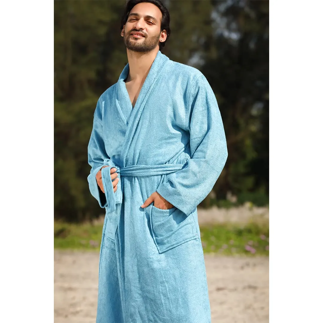 Mush 100% Bamboo Bathrobe for Men/Women (Unisex) S/M,(Pack of 1) (M, Emerald Blue)