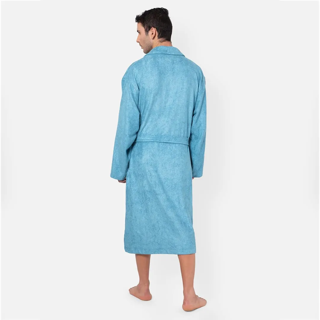 Mush 100% Bamboo Bathrobe for Men/Women (Unisex) S/M,(Pack of 1) (M, Emerald Blue)