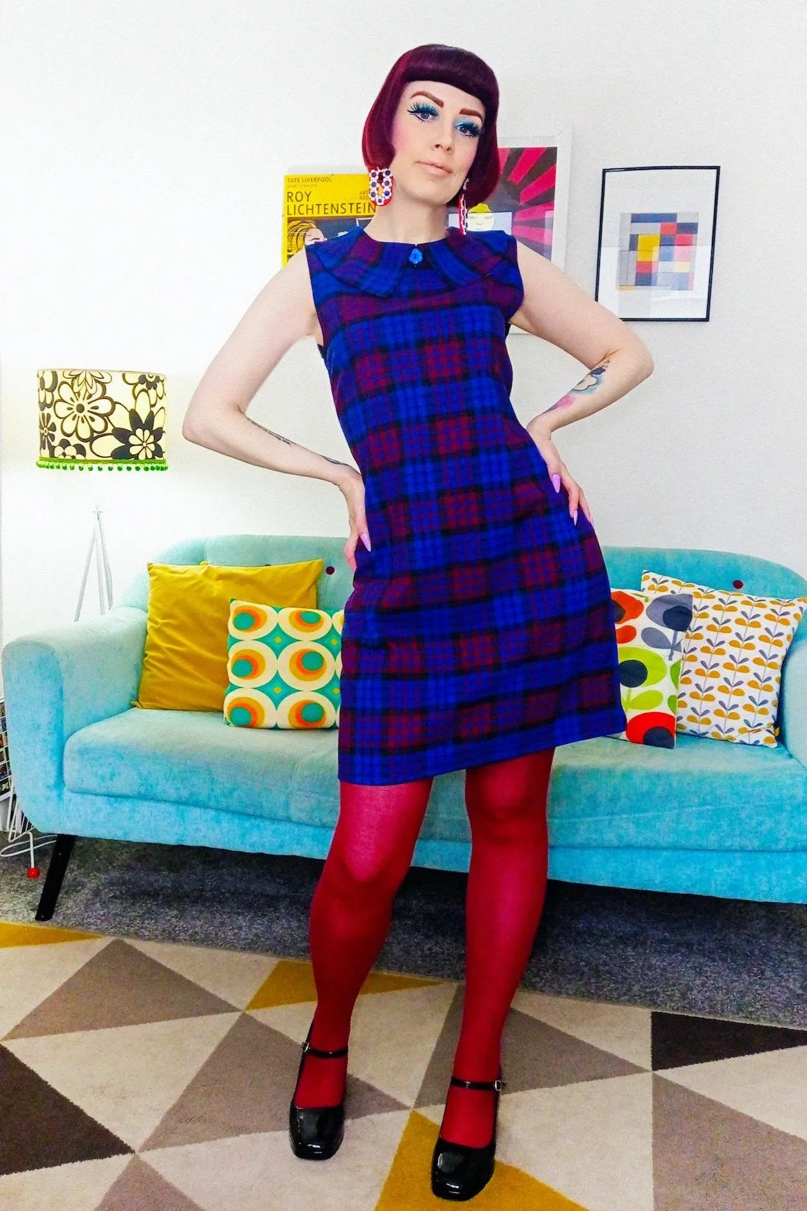 Nancy Plaid A-Line Shift Dress by Love Her Madly