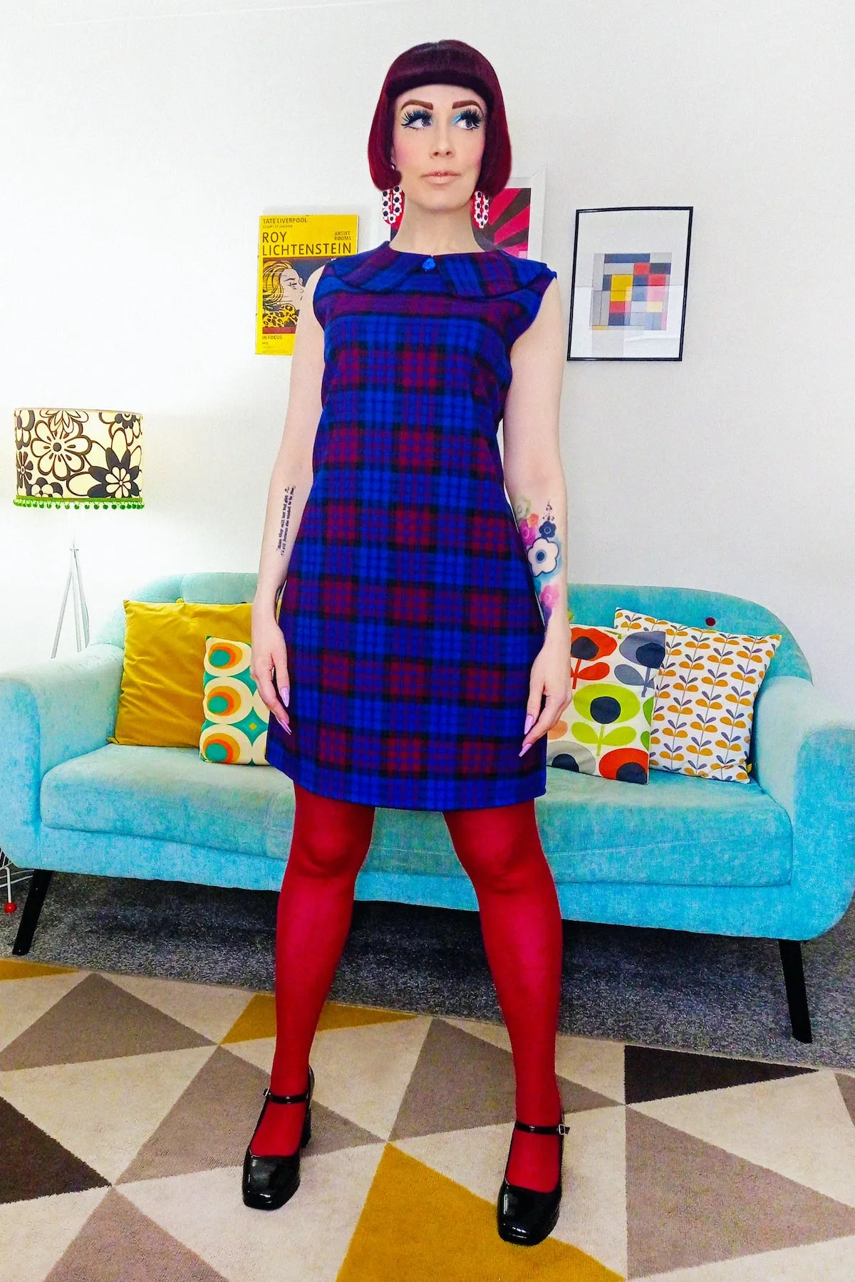 Nancy Plaid A-Line Shift Dress by Love Her Madly