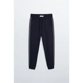 Navy Sports Joggers with Side Panel