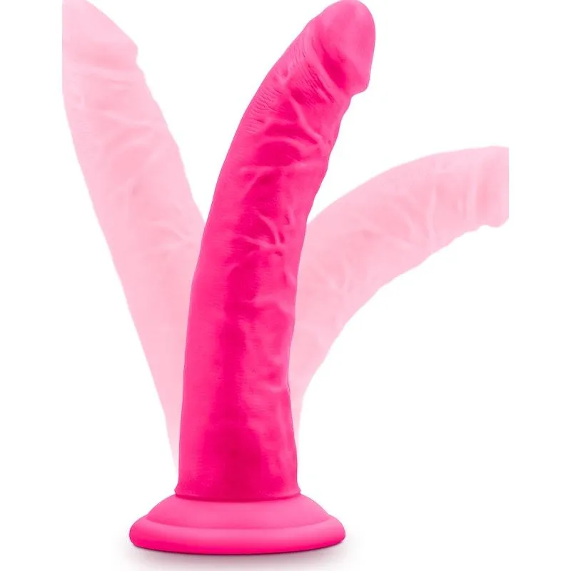 Neo Elite 7.5in Silicone Dual Density Cock Neon Pink