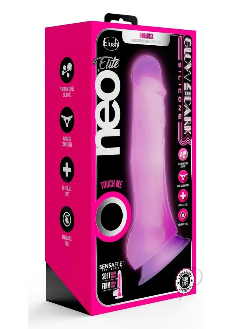 Neo Elite Gitd Dd Cock W/balls 7.5 Pnk