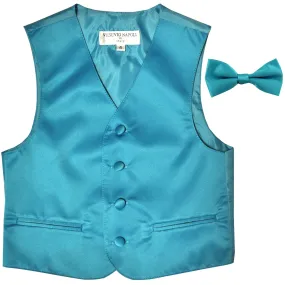 New Boy's Kid's formal Tuxedo Vest Waistcoat & bowtie US size 2-14 wedding