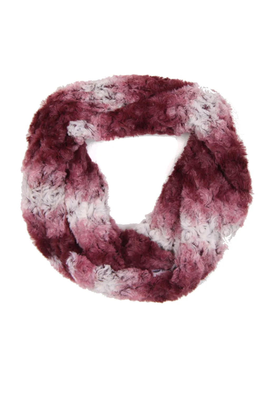 Ombre Rose Textured Soft Faux Fur Snood