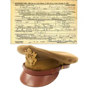 Original U.S. WWII USAAF Named Officer Crush Cap by Luxenberg Of New York