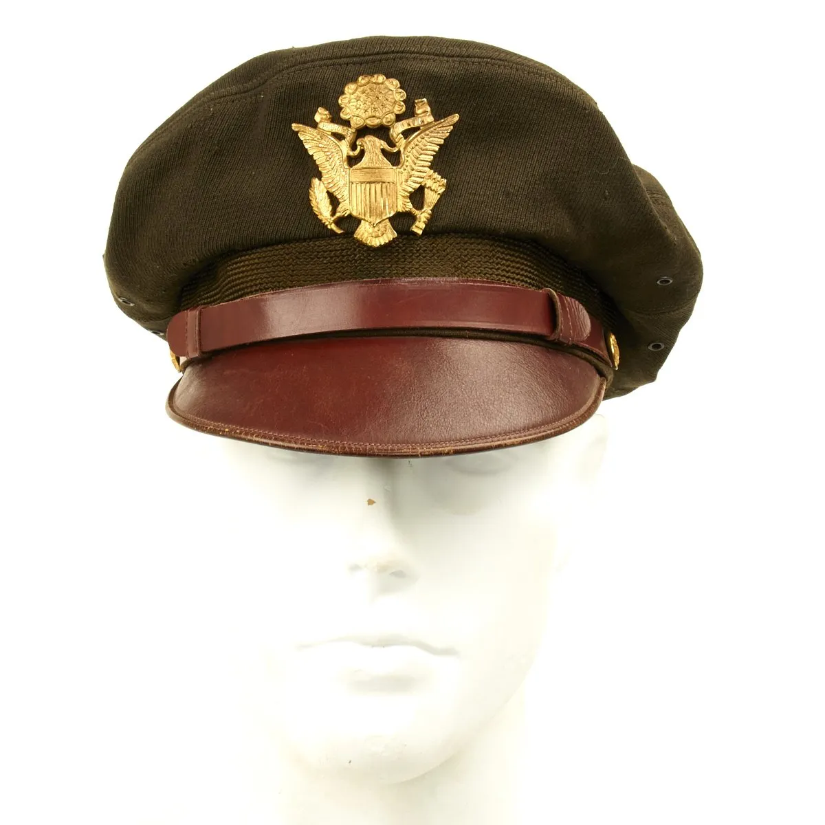 Original U.S. WWII USAAF Officer OD Green Crush Cap